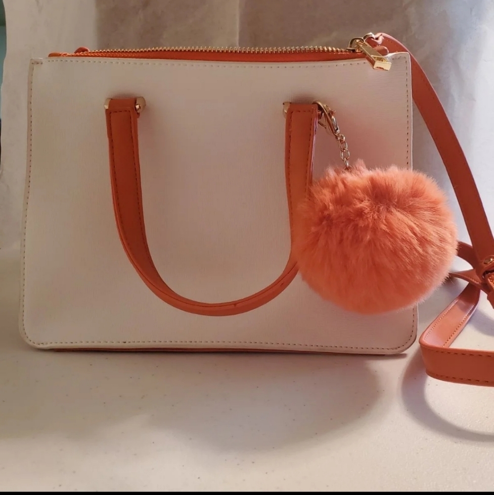 Like Dreams Orange and White Handbag